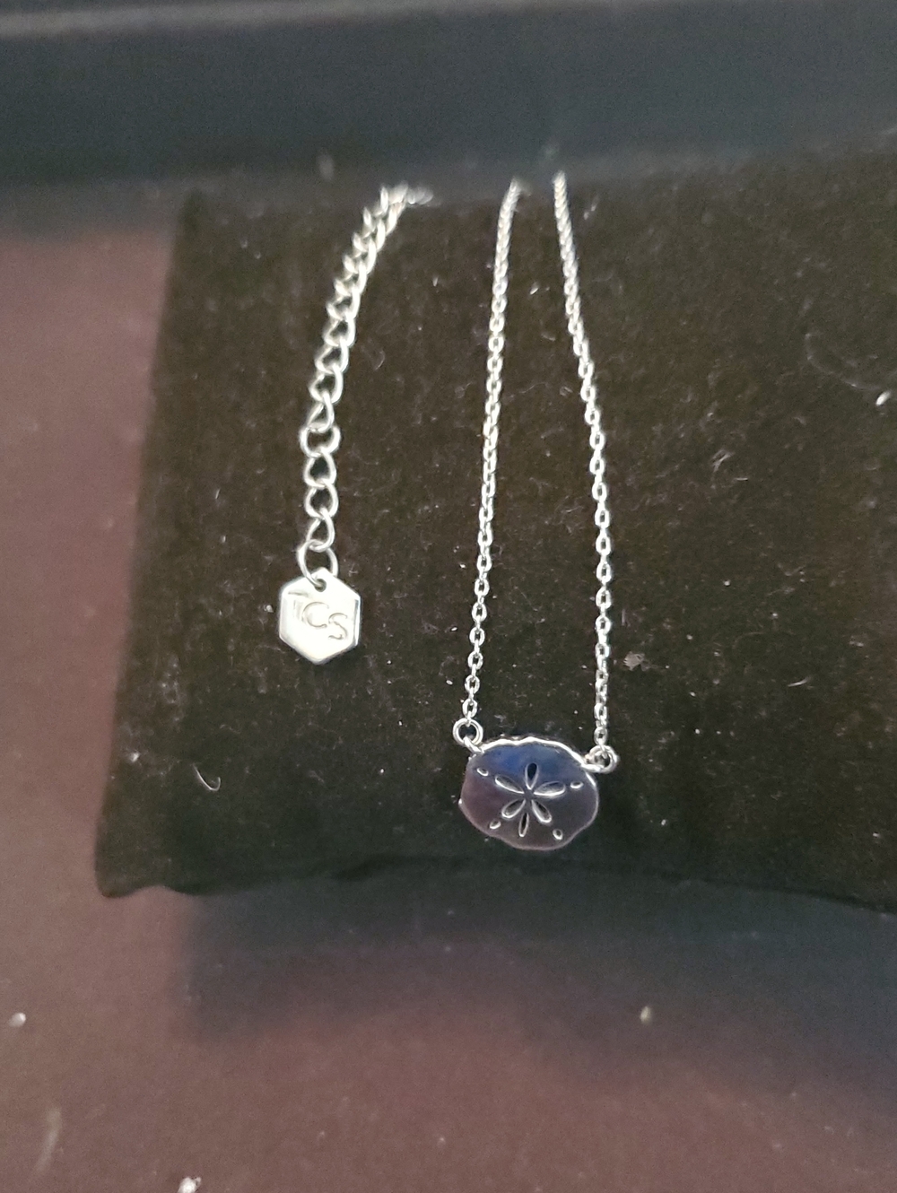 Touchstone Crystal Silver Sand Dollar Necklace